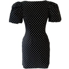 MAISON O PARIS Polkadot Kleid, Puffärmel, Schwarz/Weiß, Kurzes Kleid, Pünktchen Muster, Damenkleider, Sommerkleider, Voluminöse Ärmel, Damenmode, Ethical fashion, Fair fashion, Eco-fashion, Organic, Vegane Mode, Fair trade, Made in Europe, Zero waste design - Shop now - the wearness online-shop - ETHICAL & SUSTAINABLE LUXURY FASHION