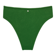 OY SURF Dunkelgrüne Bikinihose, Fliederfarben, Hochtailliert, Frottee Bikini, High-waisted Bikini bottom, Surfer Bikini, Surfmode, Nachhaltige Bademode, Recyceltes Polyester, Sustainable Swimwear, Swimsuit, Damen Bademode, Sommermode, Ethical fashion, Green fashion - Shop now - the wearness online-shop - ETHICAL & SUSTAINABLE LUXURY FASHION