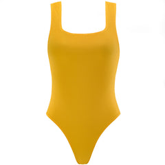 OY SURF Sportlicher Badeanzug, Gelb, Gerippter Bademode, Tiefer Rückenausschnitt, Nachhaltige Bademode, Retro Badeanzug, Recyceltes Polyester, Sustainable Swimwear, Swimsuit, Damen Bademode, Sommermode, Ethical fashion, Green fashion - Shop now - the wearness online-shop - ETHICAL & SUSTAINABLE LUXURY FASHION