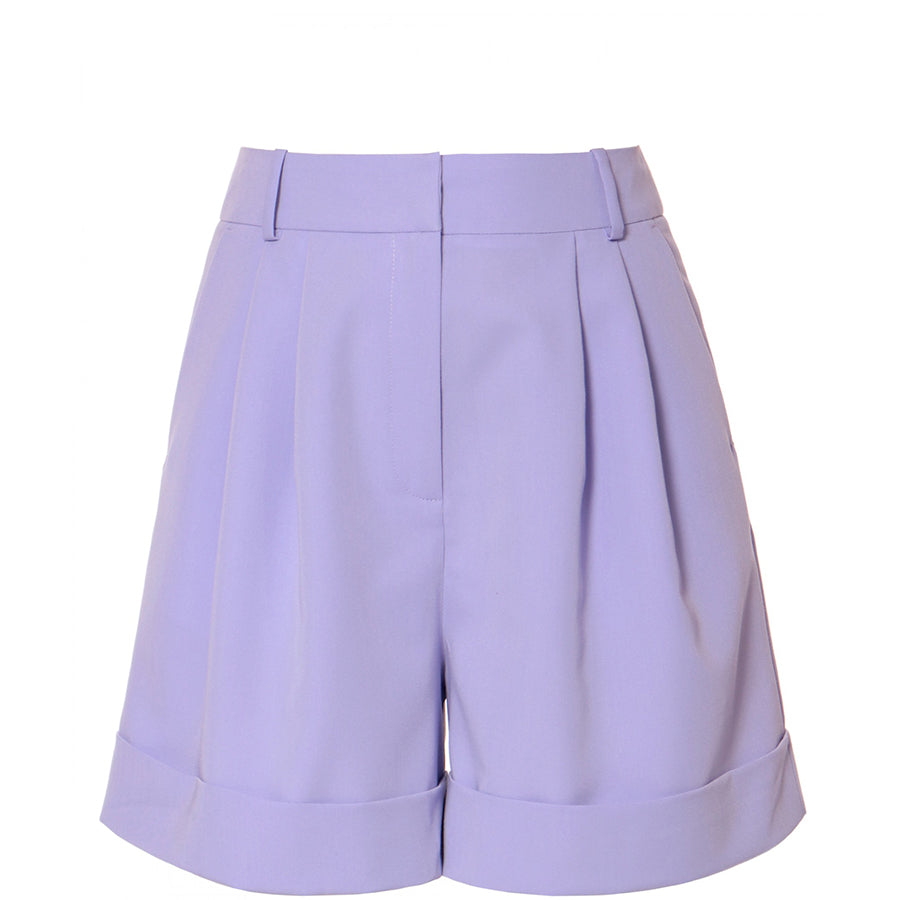 AGGI Hochtaillierte kurze Hose, in lavender für Frauen, Hose, Fair Fashion, handgefertigt, made in Poland, nachhaltig
