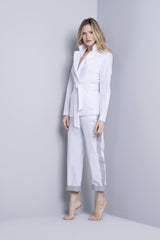 ARMARGENTUM: Blazer in weiß für Damen, Bindegürtel, fair, organic, umweltfreundlich, vegan, made in europe, handgefertigt - the wearness online-shop