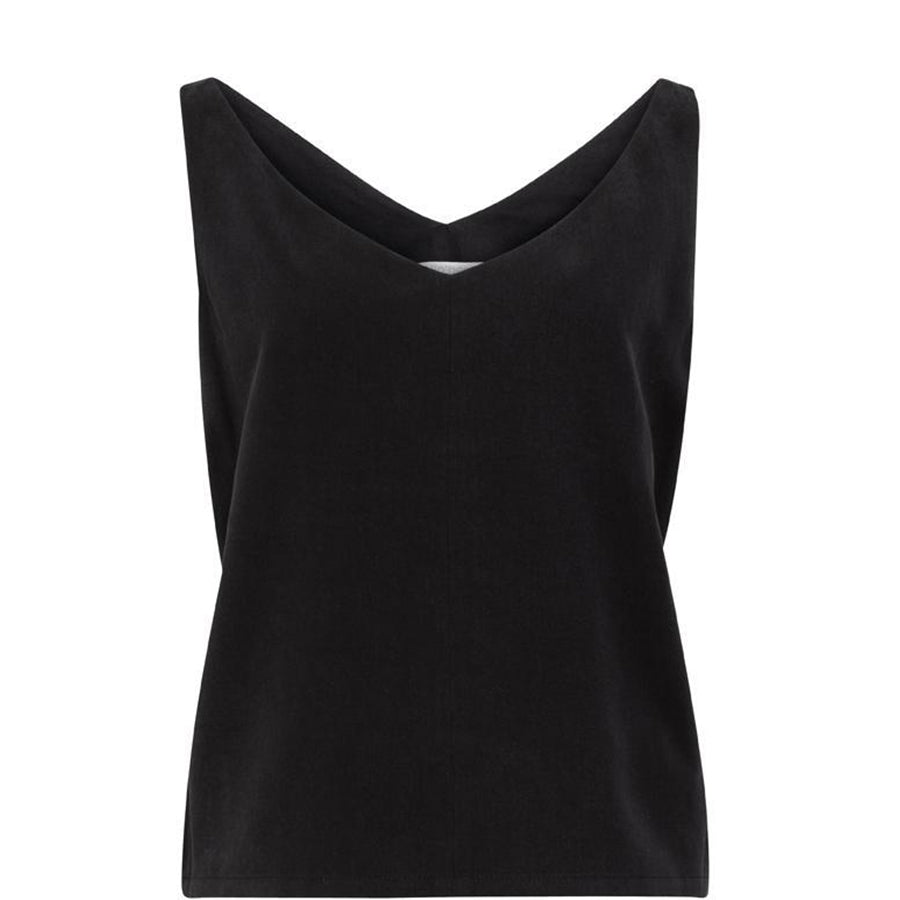 HELLO'BEN Top in schwarz, lockeres Top, V- Ausschnitt, Damenmode, Damenoberbekleidung, faire Sommermode, leichtes Top, faire schlichte Mode, nachhaltige Basics, nachhaltige Mode, eco-friendly, fair, vegan, made in Europe, handcrafted, shop now- the wearness onlineshop