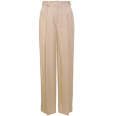 HELLO'BEN Hose in sand, beige, Bundfaltenhose, Tencel Lyocell, high waisted, tailliert, Damenmode, faire schlichte Mode, elegante nachhaltige Hose, faire Businessmode, nachhaltige Basics, nachhaltige Mode, eco-friendly, fair, vegan, made in Europe, handcrafted, shop now- the wearness onlineshop