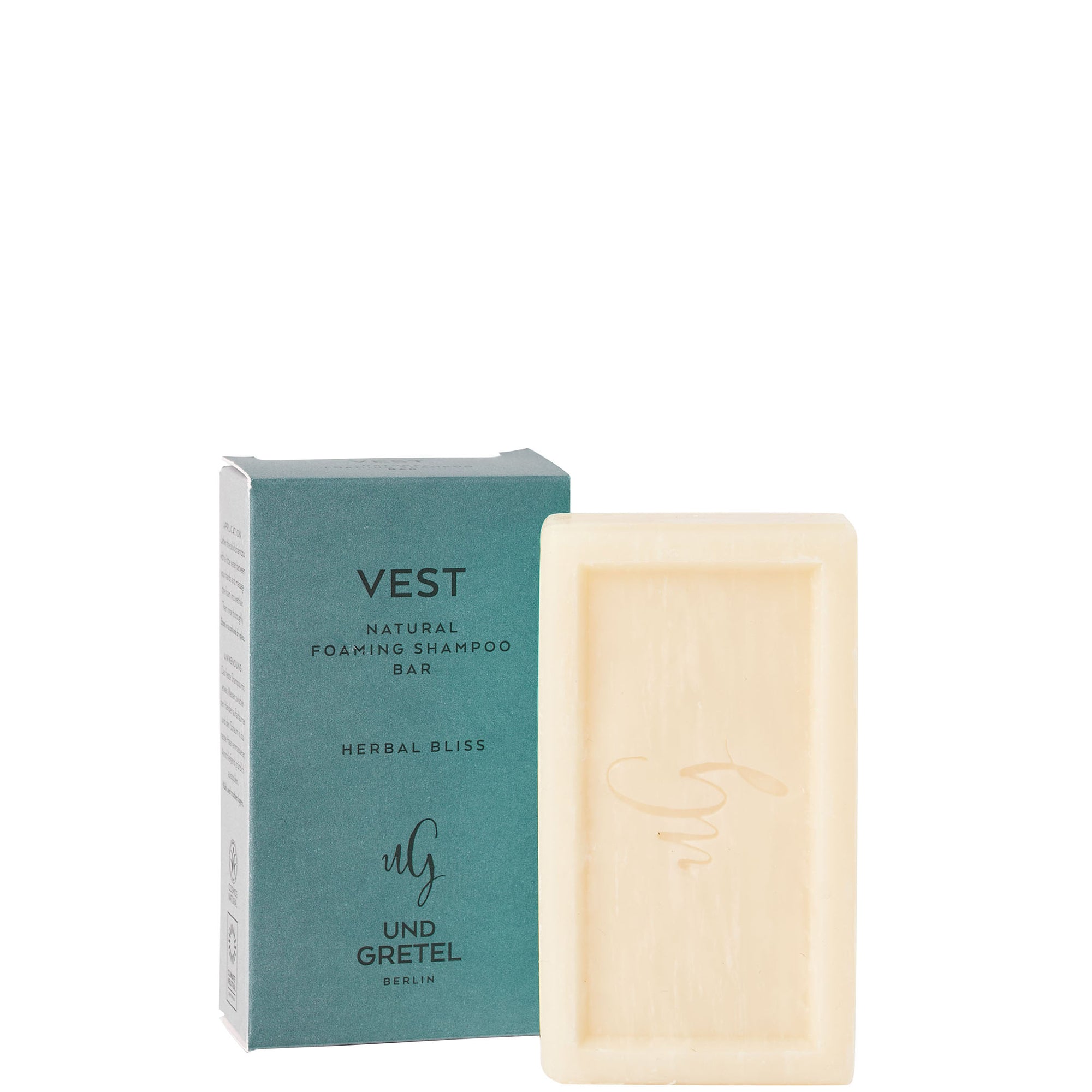 UND GRETEL Schäumende Shampoo-Bar,100% natürlich, Tierfrei/vegan, Klimaneutral, Mit Inulin, extrahiert aus der Zichorienwurzel, HERBAL BLISS ist, 100% natürliches, zitrus-aromatisches Duftbouquet, versorgt das Haar mit Feuchtigkeit und macht es weich für seidig glänzendes, gesundes Haar, bis zu 70 Haarwäschen, fair, nachhaltig