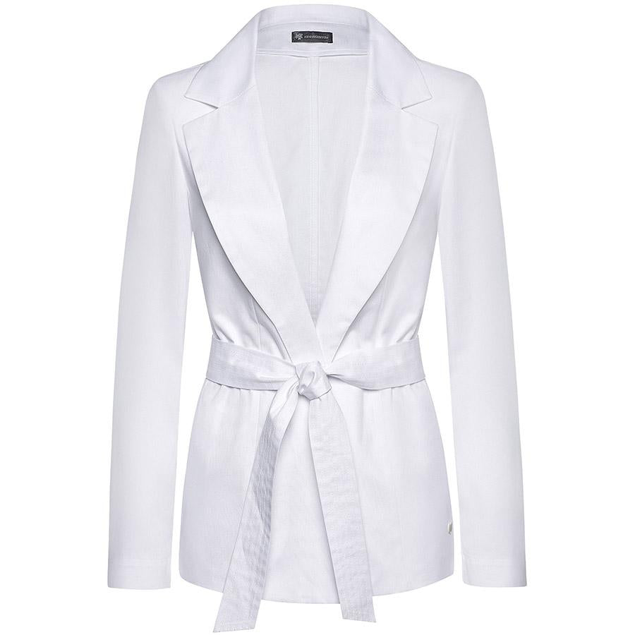 ARMARGENTUM: Blazer in weiß für Damen, Bindegürtel, fair, organic, umweltfreundlich, vegan, made in europe, handgefertigt - the wearness online-shop