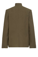 HELLO'BEN STORE Boxy geformter Blazer, schwerer Stoff, weite Passform, leicht maskuline Form, khaki, fair, nachhaltig