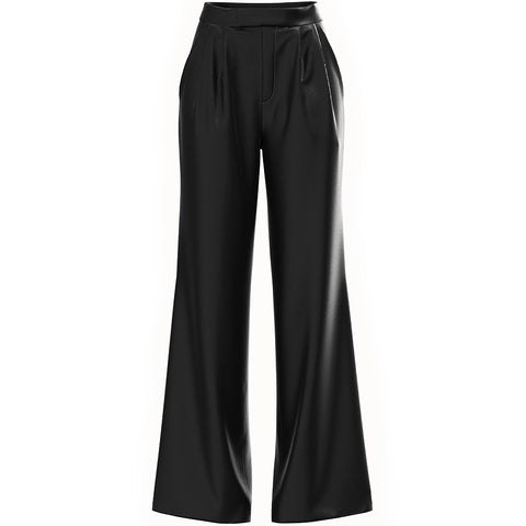 LA BANDE BERLIN High-waisted Seidenhose in Schwarz, Ausgestellte Damenhose, Hochtaillierte Seidenhose, Silk trousers in black, Women pants, Damenhosen, Nachhaltige Damenmode, Faire Mode, Fair fashion, Fair trade, Zero waste, Umweltfreundlich, Made in Europe, Handmade, Handcrafted, Ethische Mode  - Shop now - the wearness online-shop - SUSTAINABLE & ETHICAL LUXURY FASHIONLA BANDE BERLIN Marlenehose, Seide, Schwarz, Damenhosen, Nachhaltig, Fair trade