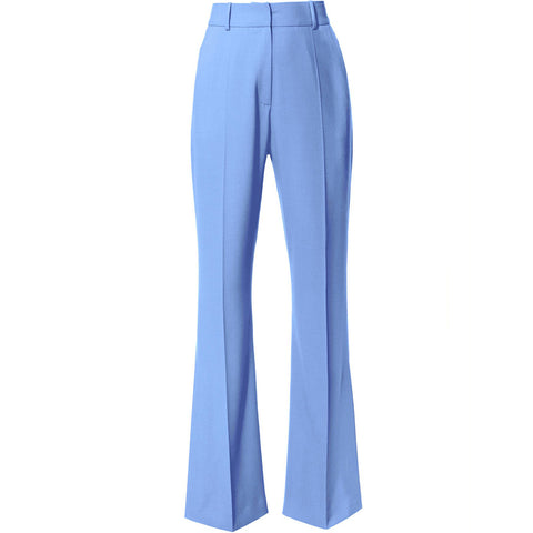 AGGI Hochtaillierte Hose in blau, High-waisted pants, Damenhosen,Sustainable fashion, Nachhaltige Mode, Womenswear, Damenmode, Fair fashion, Fair trade, Zero waste, Made in Europe, Handmade, Handcrafted, Ecofashion, Eco-friendly - shop now - the wearness online shop - ETHICAL LUXURY FASHION