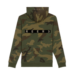 REER3 Unisex Hoodie mit Camouflage Muster, Damen, Männer, Sweater, Hoodie, Homewear, Casual, Sporty, Nachhaltige Mode, Fair trade, Vegan, Made in Europe, Eco-friendly, Organic, Knitwear - shop now - Sustainable & Ethical luxuy fashion - the wearness online-shop