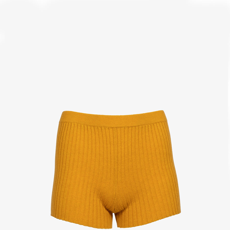 RIBBED CASHMERE SHORTS 