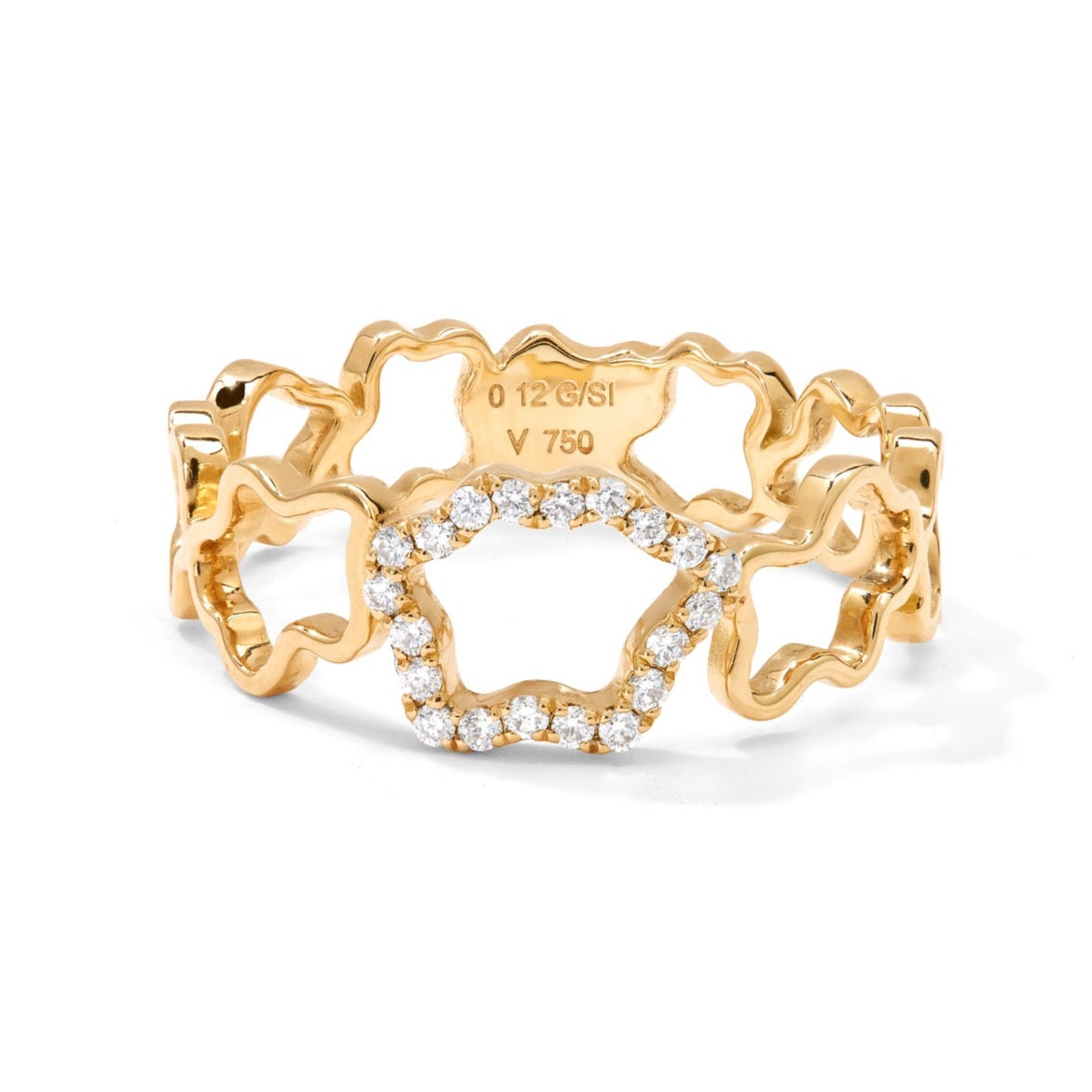 VIERI Golden Clouds Band Ring Gelbgold Diamanten