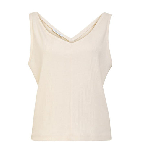 HELLO BEN Elegantes Tank-Top mit V-Ausschnitt für Damen in beige, Leichtes Tanktop aus Bio-Baumwolle, Nachhaltige Oberteile, Sommertops, Damentops, Spagettitops, Sustainable and Ethical Luxury Fashion, Eco-friendly, Fair trade, Handmade, Handcrafted, Made in Europe, Organic, Vegan - Shop now - the wearness online-shop - Sustainable Marketplace 