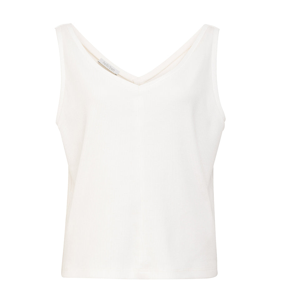 HELLO BEN Elegantes Tanktop aus Bio-Baumwolle für Damen in Off-white, Weißes Damentop, Tanktop, Leichtes Sommeroberteil, Sustainable and Ethical Luxury Fashion, Eco-friendly, Fair trade, Handmade, Handcrafted, Made in Europe, Organic, Vegan - Shop now - the wearness online-shop - Sustainable Marketplace 