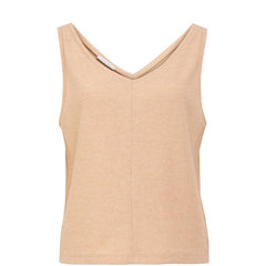 HELLO BEN Geripptes Tanktop aus Bio-Baumwolle für Damen in Beige, Damentops, Tops und Shirts, Beige, Cream, Sustainable and Ethical Luxury Fashion, Eco-friendly, Fair trade, Handmade, Handcrafted, Made in Europe, Organic, Vegan - Shop now - the wearness online-shop - Sustainable Marketplace 