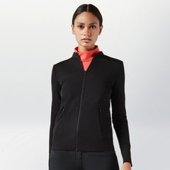 AEANCE leichte Merino Jacke, dunkelblaue Jacke aus Merino Wolle für Damen, innovative Merino Jacke für Damen, Jersey Jacke in schwarz für Damen, nachhaltige Basics, fair hergestellte Wolljacken Damen, faire Sportmode Damen, nachhaltige hochwertige Mode, made in Europe, fair, female empowerment, ecofriendly, shop now- the wearness online-shop