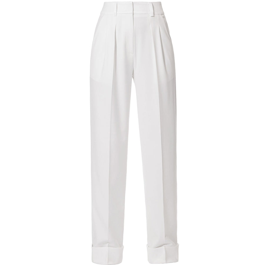 AGGI Hochtaillierte Hose in Weiß, Damenhosen, Hose mit weitem Bein, High-waisted pants, White,Sustainable fashion, Nachhaltige Mode, Womenswear, Damenmode, Fair fashion, Fair trade, Zero waste, Made in Europe, Handmade, Handcrafted, Ecofashion, Eco-friendly - shop now - the wearness online shop - ETHICAL LUXURY FASHION